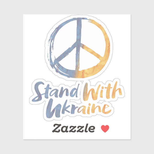 Stand With Ukraine - PEACE Symbol Sign Freedom Sti Sticker (Sheet)