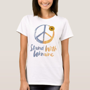 Stand With Ukraine - PEACE Symbol Sign Freedom T-Shirt