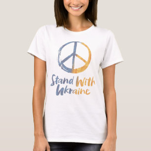 Stand With Ukraine - PEACE Symbol Sign Freedom T-Shirt