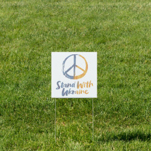 Stand With Ukraine - PEACE Symbol Sign Freedom War