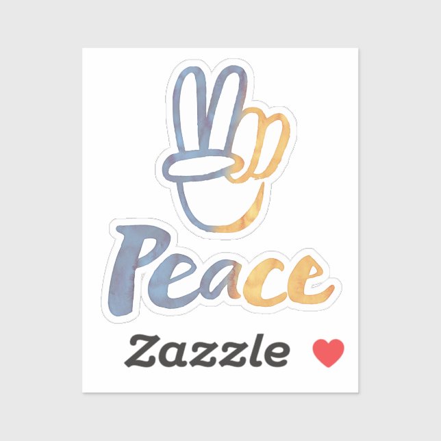 Stand With Ukraine - PEACE Symbol V-Sign Freedom   Sticker (Sheet)