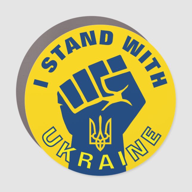 STAND WITH UKRAINE Protest Fist Car Magnet (Front)
