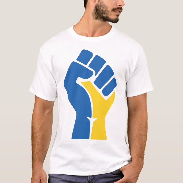 Stand With Ukraine Protest War T-Shirt (Front)