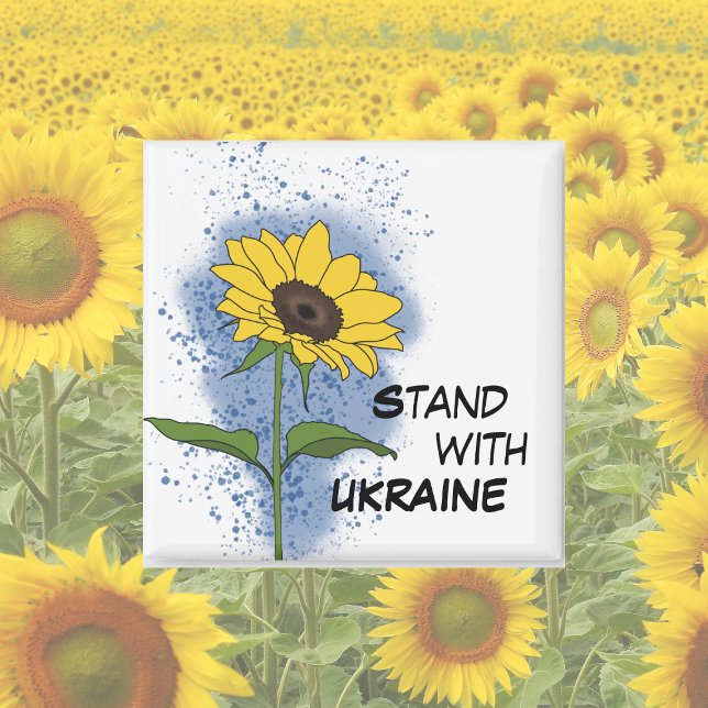 Stand with Ukraine Sunflower Magnet (Creator Uploaded)