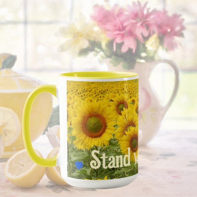 Stand with Ukraine Sunflower Yellow Mug (Creator Uploaded)