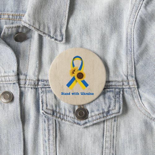 Stand With Ukraine Support Ribbon  Button
