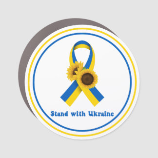 Stand With Ukraine Support Ribbon Car Magnet