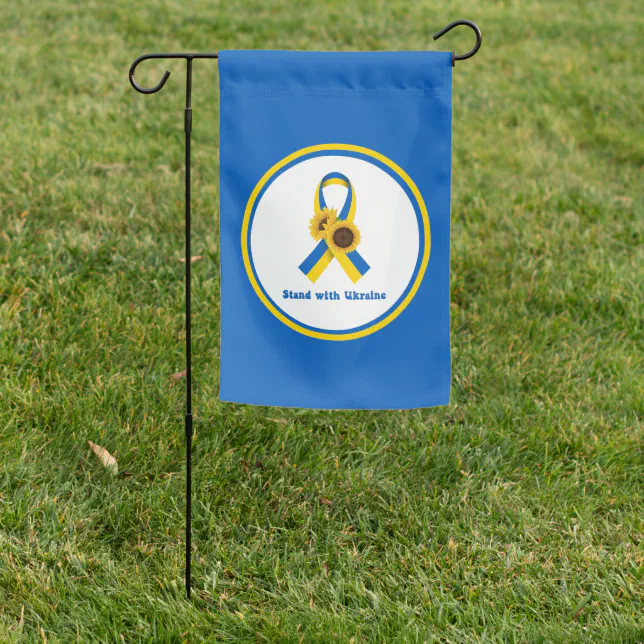 Stand With Ukraine Support Ribbon Garden Flag | Zazzle