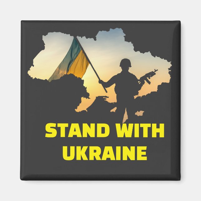 Stand with Ukraine – Support & Solidarity Magnet (Front)