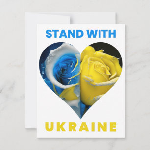 Stand With Ukraine, Ukraine Heart Flag, Ukrainian Note Card
