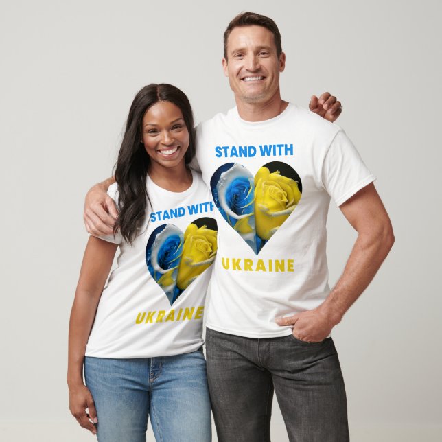 Stand With Ukraine, Ukraine Heart Flag, Ukrainian T-Shirt (Unisex)