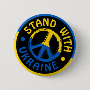 Stand With Ukraine, Ukraine Peace Symbol Button