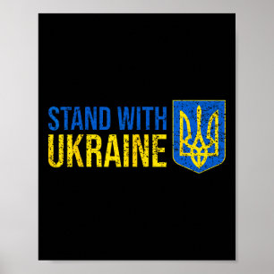 Stand With Ukraine Ukrainian Flag Coat-of-arms Ukr Poster
