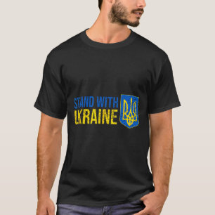Stand With Ukraine Ukrainian Flag Coat-of-arms Ukr T-Shirt