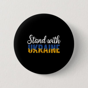 Stand With Ukraine Ukrainian Flower Sunflower Button