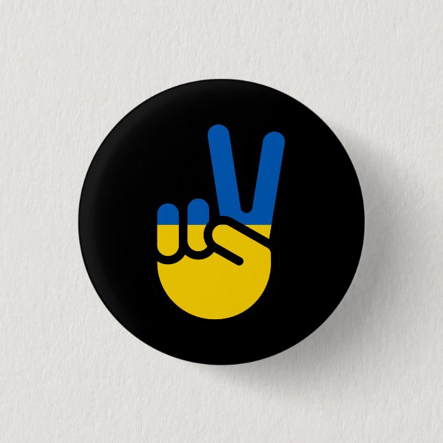 Stand With Ukraine | Victory Button (Front)