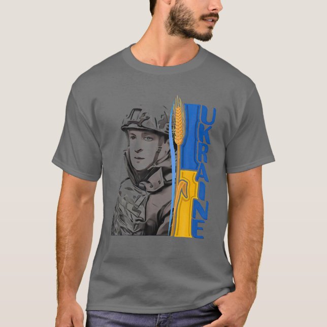 Stand With Ukraine Volodymyr Zelensky President Of T-Shirt (Front)