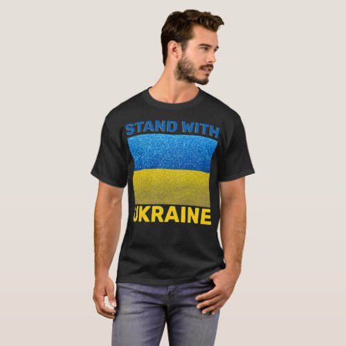 Stand with Ukraine World Peace Ukrainian Glitter T_Shirt