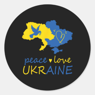 Stand With Ukrainian Peace Love Ukraine Flag Classic Round Sticker