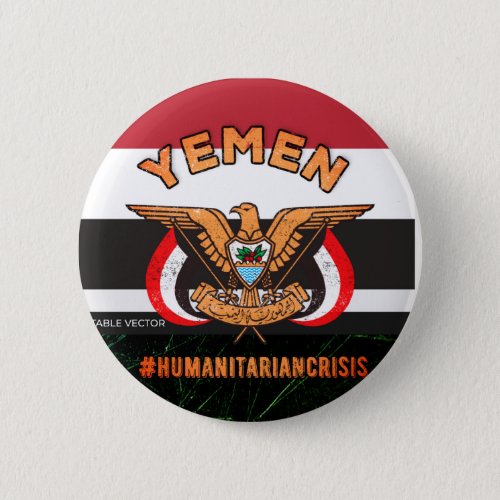 Stand With Yemen Golden Eagle National Emblem Button