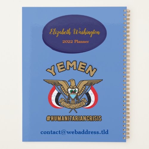 Stand With Yemen Golden Eagle National Emblem Planner