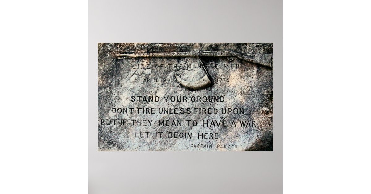 STAND YOUR GROUND 1775 POSTER Zazzle