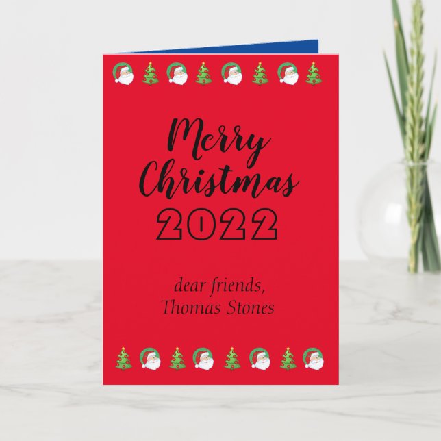 Standard, 5" x 7" Christmas Folded Holiday Card (Front)