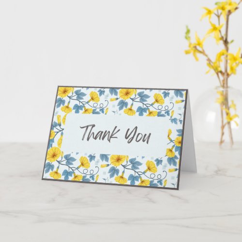 Standard 5 x 7 Folded Floral Thank You Card