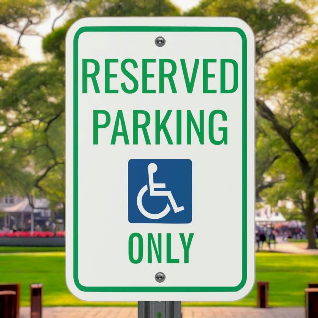 Standard ADA Handicap Only Green Reserved Parking Metal Sign (Creator Uploaded)