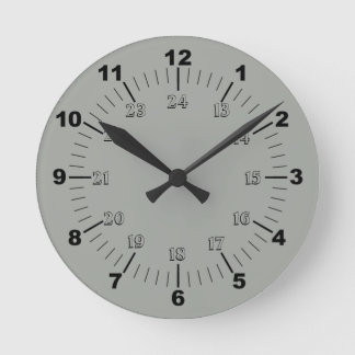 Standard and Military Time Round Clock