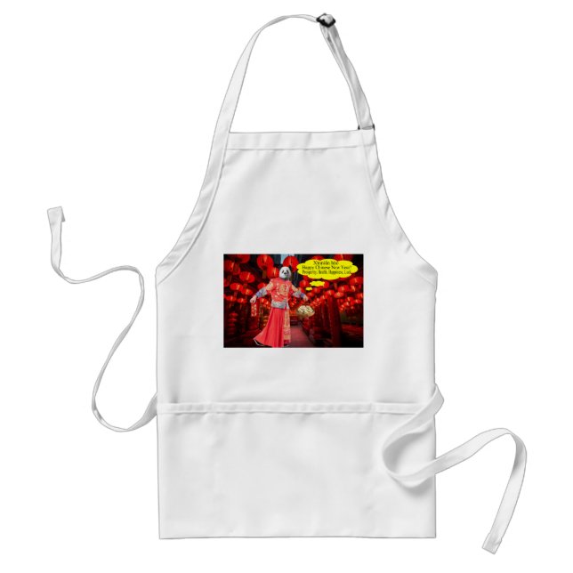 standard apron.  Happy Chinese New Year.  panda/ma Adult Apron (Front)