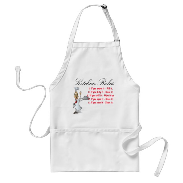 Standard Apron with Chef and Kitchen Rules (Front)