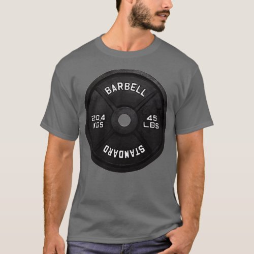 Standard barbell plate 45 LBS  T_Shirt