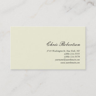 Standard Beige Calligraphy Script Business Card