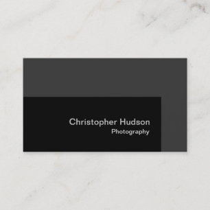 Standard Black Gray Photography Business Card