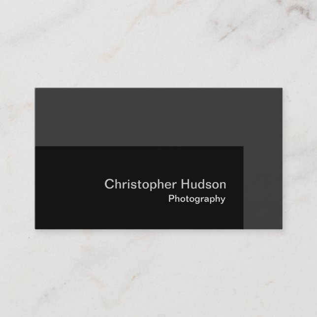Standard Black Gray Photography Business Card (Front)