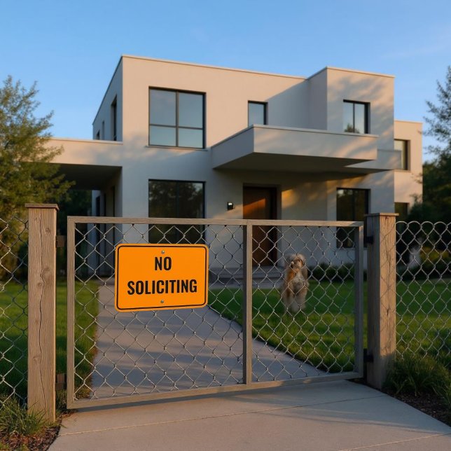 Standard Black + Orange No Soliciting Outdoor Metal Sign (Creator Uploaded)