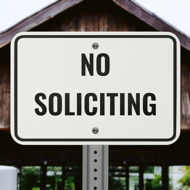 Standard Black White No Soliciting Outdoor Metal Sign (Creator Uploaded)