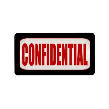 Standard Business Confidential Medium Label by hhbusiness at Zazzle