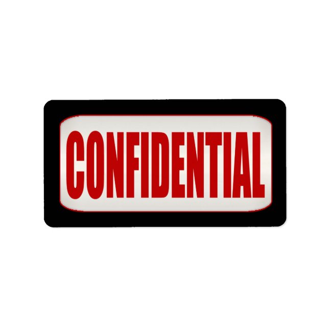 Standard Business Confidential Medium Label (Front)