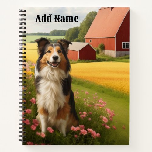 Standard Collie on Farm Notebook