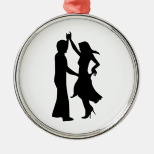 Standard dancing couple metal ornament