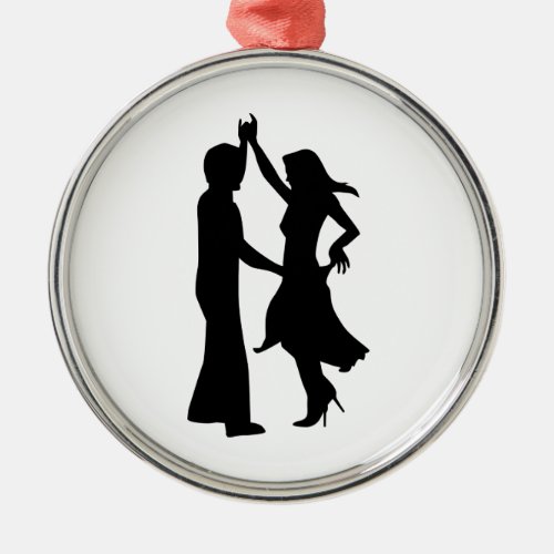 Standard dancing couple metal ornament