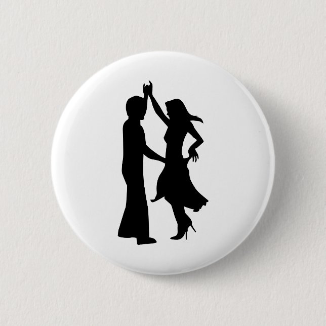 Standard dancing couple pinback button (Front)
