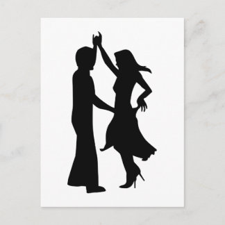 Standard dancing couple postcard