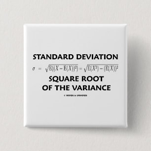 Standard Deviation Square Root Of The Variance Pinback Button