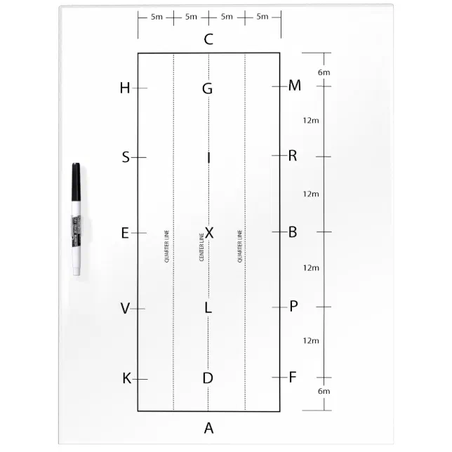 standard-dressage-arena-template-horse-competition-dry-erase-board-zazzle