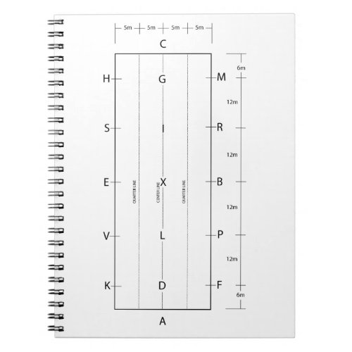 Standard Dressage Arena Template Horse Competition Notebook