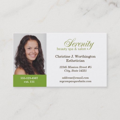Customizable Standard green custom headshot company logo business card template