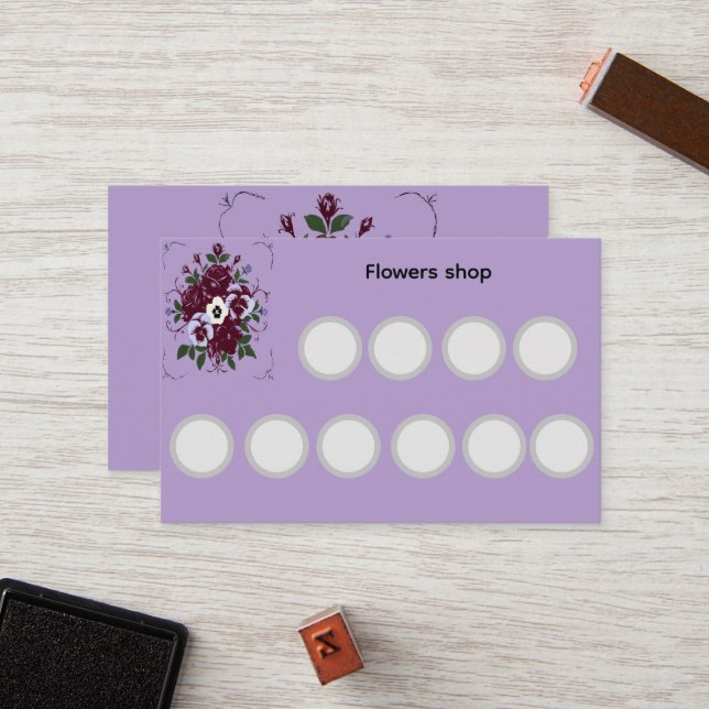 Standard Loyalty Card Violettes Botanique (Front/Back In Situ)